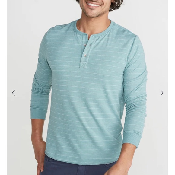 #159-MARINE LAYER -Double Knit Henley - Picture 1 of 6